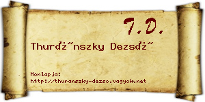 Thuránszky Dezső névjegykártya
