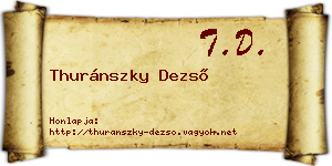 Thuránszky Dezső névjegykártya