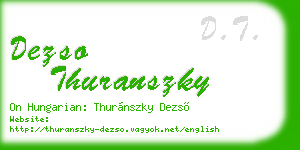 dezso thuranszky business card